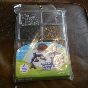 Perler Fused Beads 2000 pc 8 Colors Neutrals ‘n Stripes Fun Kids Crafting